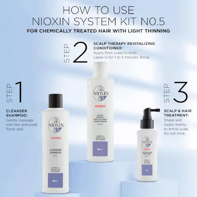 System 5 Cleanser Shampoo | for Chemically Treated Hair with Light Thinning | 300ml