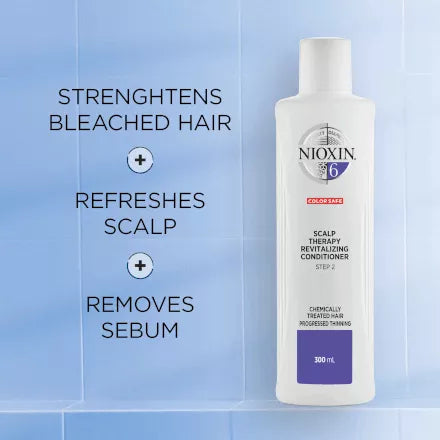 System 6 Scalp Therapy Revitalising Conditioner | Bleached/Chemically Treated Hair with Progressed Thinning | 300ml